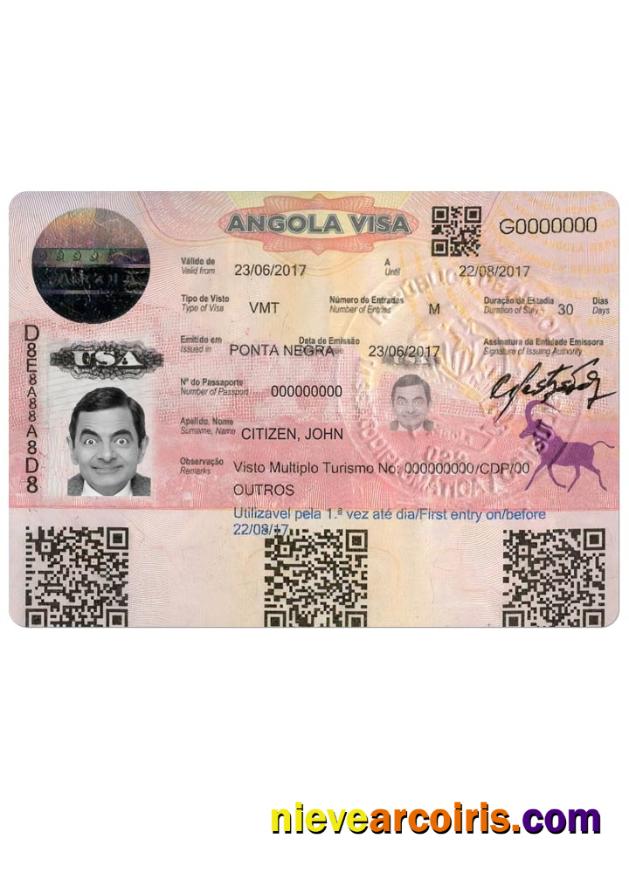 ANGOLA entry visa version 2